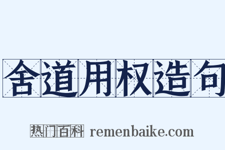 舍道用权造句是什么意思的图片